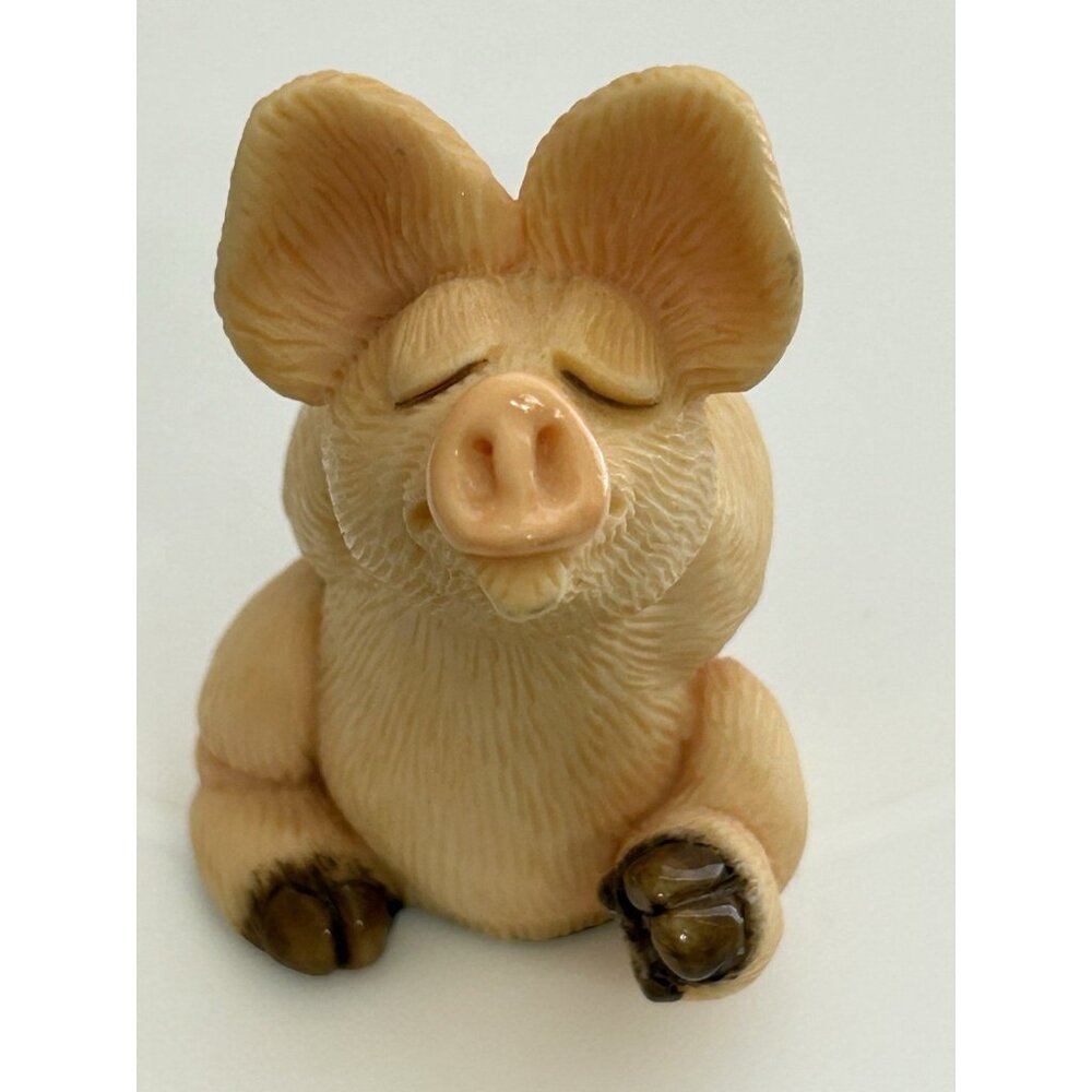 Vintage Piggin' Kiss Me by David Corbridge 1997 Hand Made Pig Figurine 3" Tall - Picture 1 of 9